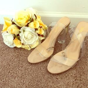 Forever21 Clear Ankle Strap Heel